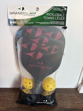 GrandSlam Pickleball Paddle Set - Black with 1 Red and 1 Blue Accent Paddle